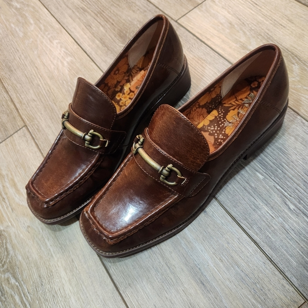 Korks Womans Florence Brown Leather Loafers Size 11